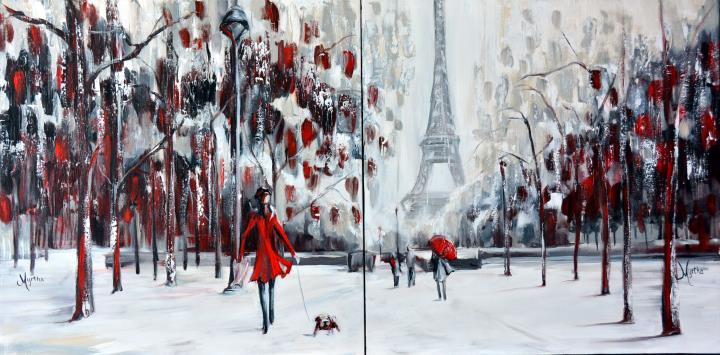 Ville Lumière enneigée - Vendue/Sold