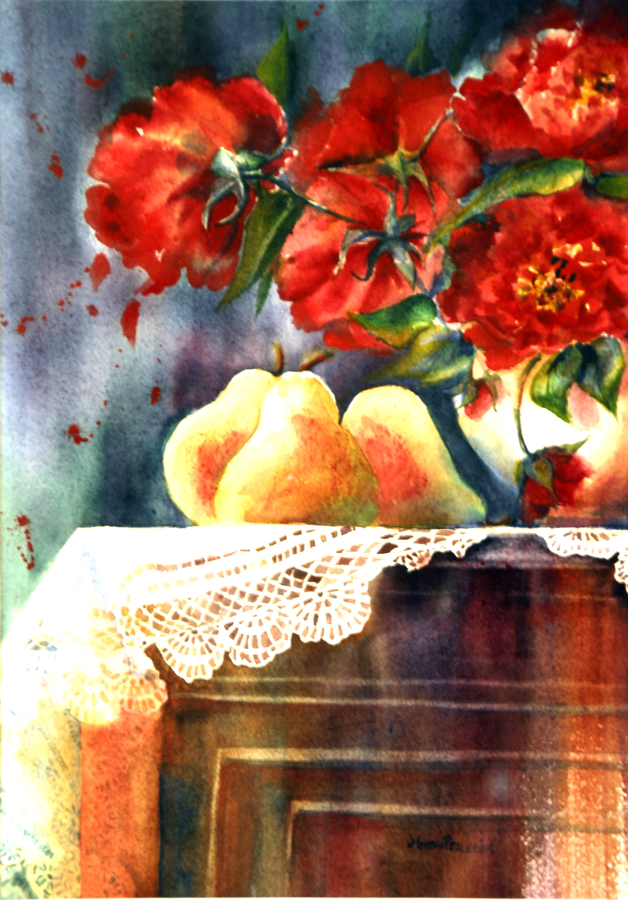 Pivoines et poires