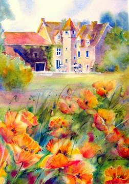 Image de la toile « Château en Provence Vendu/Sold » de Myrtha Pelletier