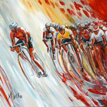 Image de la toile « Course  Vendu/Sold » de Myrtha Pelletier