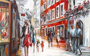 Image de la toile « Getreidegasse Vendu/sold  » de Myrtha Pelletier