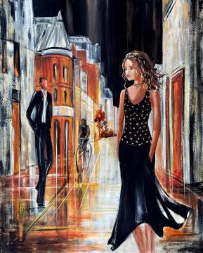 Image de la toile « Le Rendez-vous » de Myrtha Pelletier