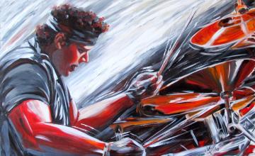 Image de la toile « Major Drummer Vendu/Sold » de Myrtha Pelletier