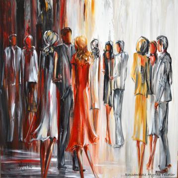 Image de la toile « Rassemblés 1 - Vendue/Sold » de Myrtha Pelletier