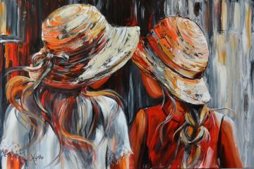 Image de la toile « Secrets sous le Soleil Vendu/Sold » de Myrtha Pelletier